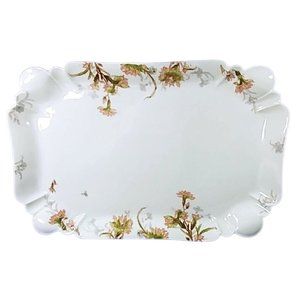 Haviland Serving Platter Tray Dish JW Boteler and Son Scalloped Edge Florals 18"